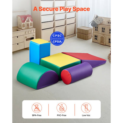 HN-12683 - Colorful 5-Piece Foam Climbing Set for Active Toddlers