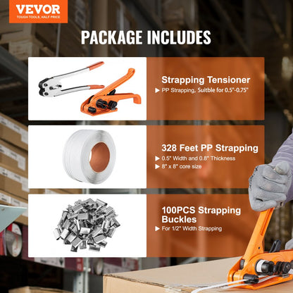 PP13-1 - Heavy-Duty PP Strapping Kit with Tensioner & Sealer Tools
