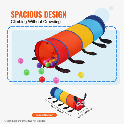 YM-02 - 120" Bright Kids Play Tunnel Tent for Fun Indoor & Outdoor Adventures