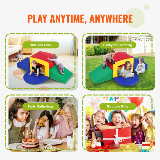 GLB-002 - Durable Indoor Climbing Set for Kids with Tunnel & Ramp