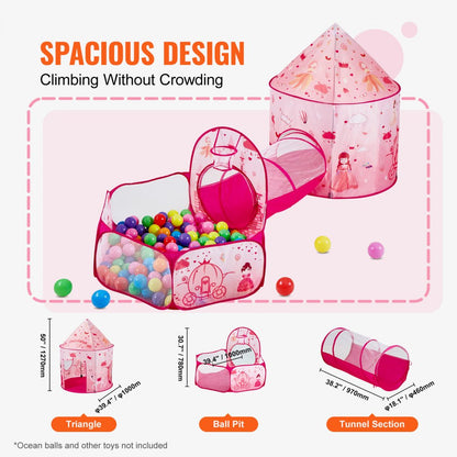 YM-04 - Portable 3-in-1 Kids Play Tent & Tunnel, Lightweight Fun