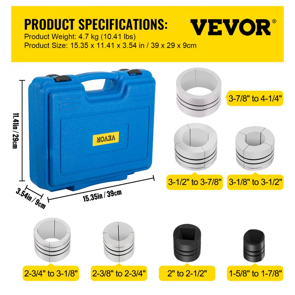 78835 - 10-Ton Hydraulic Exhaust Pipe Expander Tool Set with Collets