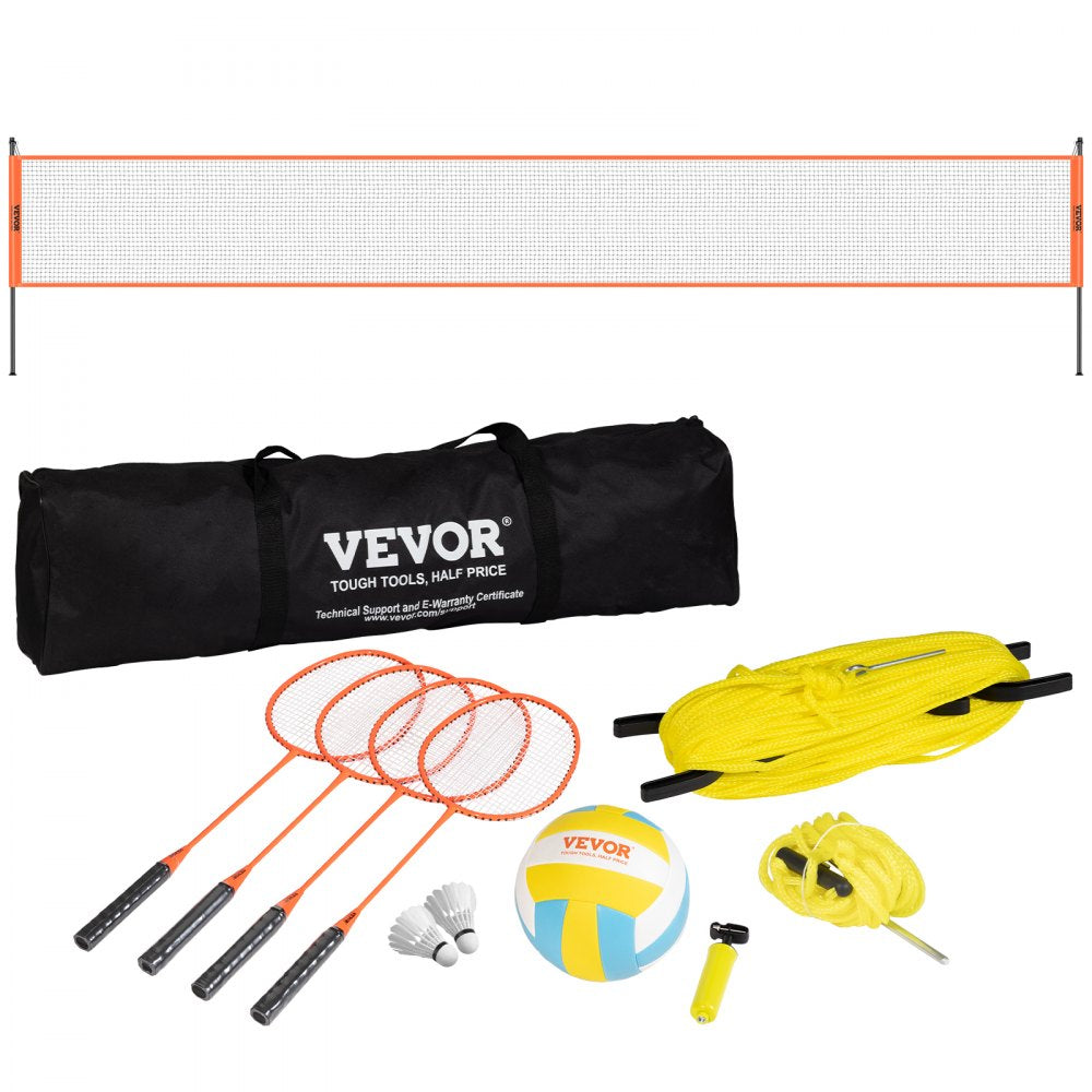 JH-301 - Portable 32ft VEVOR Volleyball & Badminton Set for Outdoor Fun