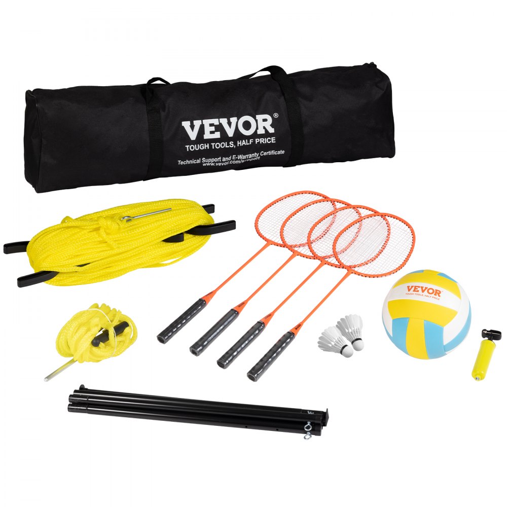 JH-301 - Portable 32ft VEVOR Volleyball & Badminton Set for Outdoor Fun