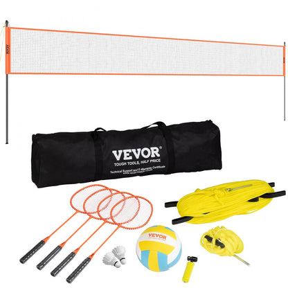 JH-301 - Portable 32ft VEVOR Volleyball & Badminton Set for Outdoor Fun