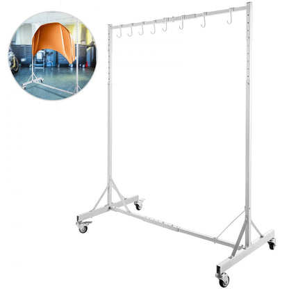 010172951572 - Heavy-Duty Painting Rack with 8 Hooks & Swiveling Wheels