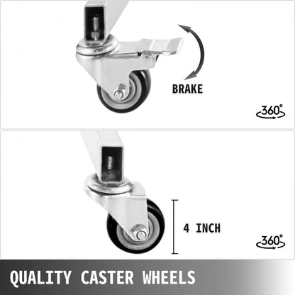 010172951572 - Heavy-Duty Painting Rack with 8 Hooks & Swiveling Wheels