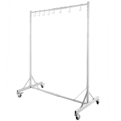 010172951572 - Heavy-Duty Painting Rack with 8 Hooks & Swiveling Wheels