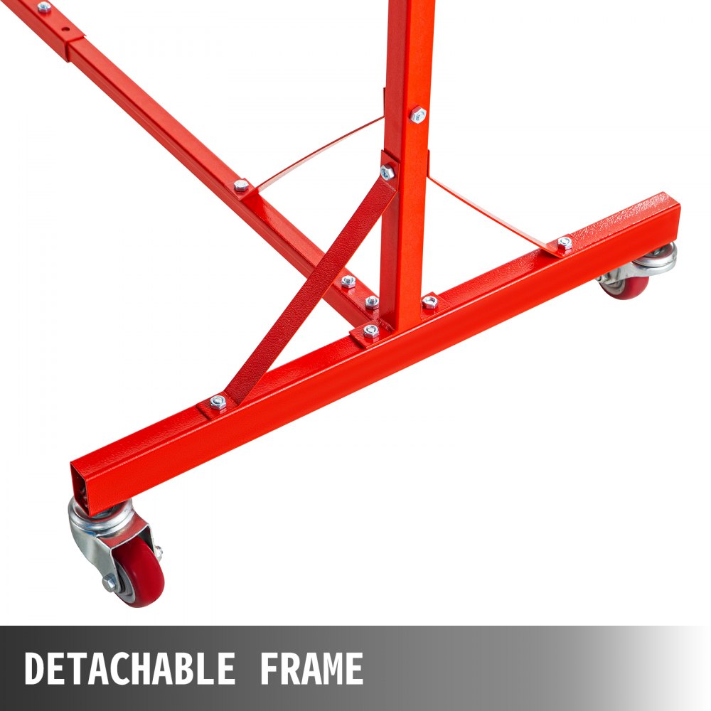 010633820464 - 5ft-7ft Adjustable Paint Rack with 8 Hooks & Wheels