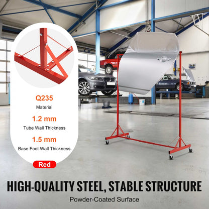 KSQJPQJ - VEVOR Telescopic Paint Rack with 8 Adjustable Hooks and Wheels