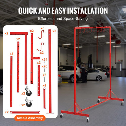 KSQJPQJ - VEVOR Telescopic Paint Rack with 8 Adjustable Hooks and Wheels