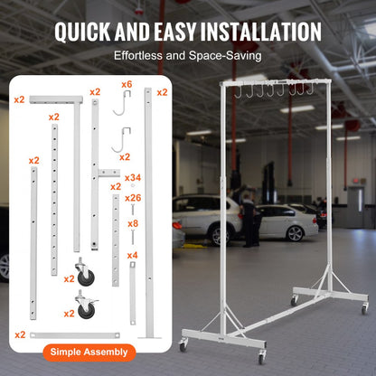 KSQJPQJ - Adjustable Steel Painting Rack with 8 Hooks & Telescopic Design