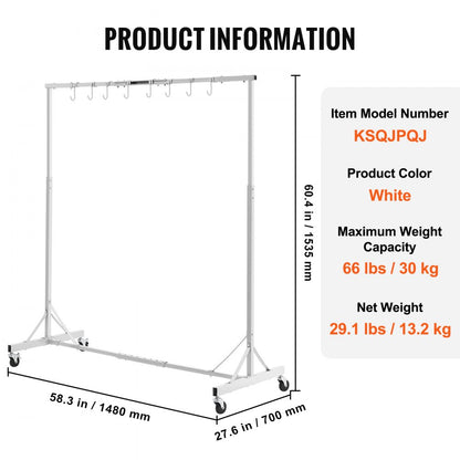 KSQJPQJ - Adjustable Steel Painting Rack with 8 Hooks & Telescopic Design