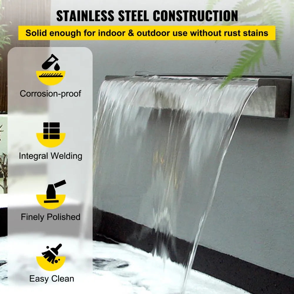 PQSB-8276 - Corrosion-Proof Stainless Steel Waterfall Spillway for Garden Elegance