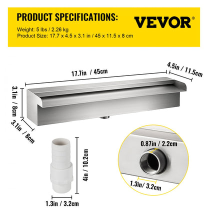 PQSB-8276 - Corrosion-Proof Stainless Steel Waterfall Spillway for Garden Elegance