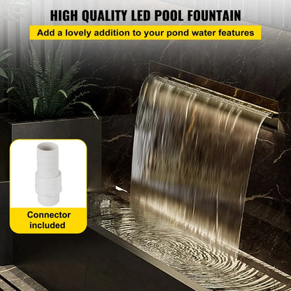 FAGA-0373 - Stainless Steel Waterfall Spillway with Remote-Controllable LED Lights