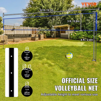 JH-202 - Portable Volleyball Net with Adjustable Height & Easy Setup