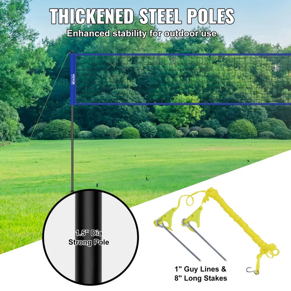 JH-202 - Portable Volleyball Net with Adjustable Height & Easy Setup