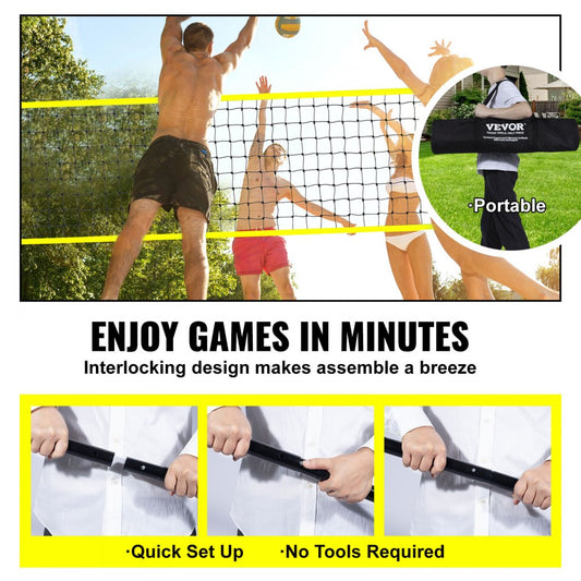 JH-201 - Adjustable Outdoor Volleyball Net System for Competitive Play