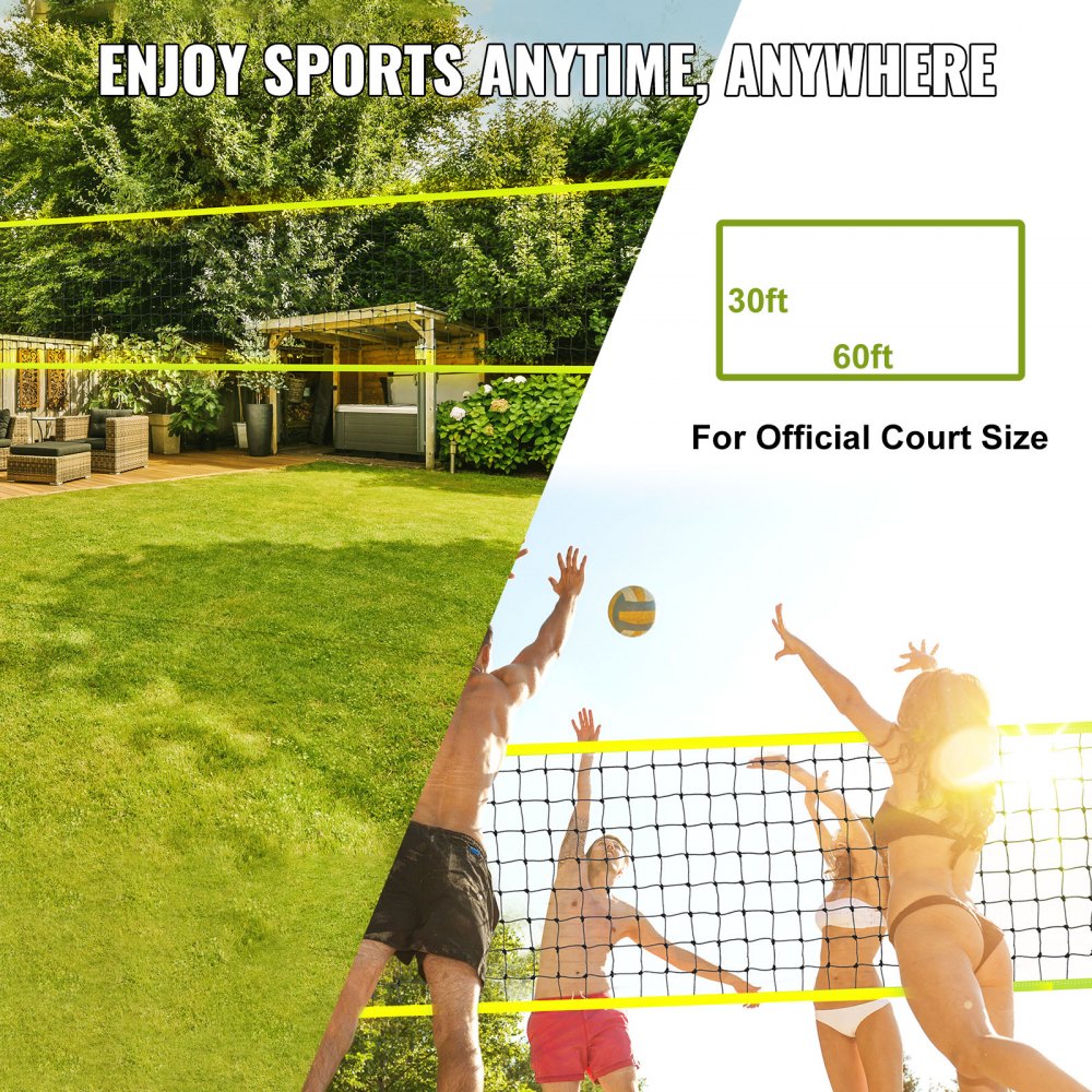 JH-201 - Adjustable Outdoor Volleyball Net System for Competitive Play