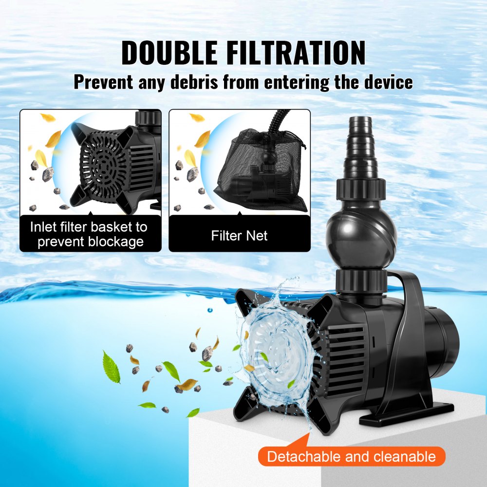 010180936776 - 4000GPH Submersible Pond Pump with 22FT Lift & Quiet Operation