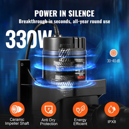 010180936776 - 4000GPH Submersible Pond Pump with 22FT Lift & Quiet Operation