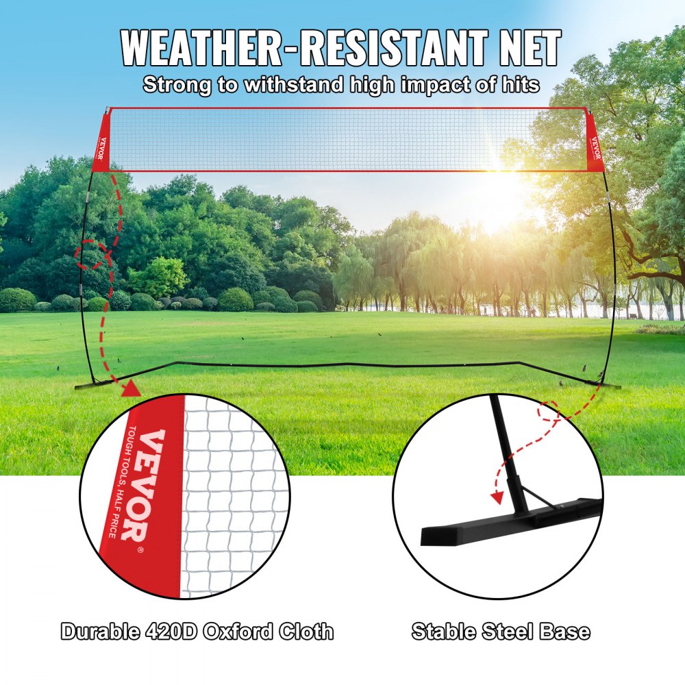 JH-204 - 14ft Portable Volleyball Net with Adjustable Height & Carrying Bag