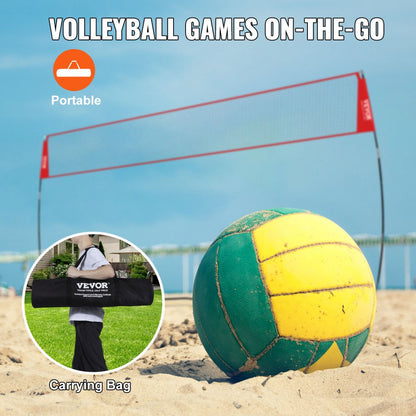 JH-204 - 14ft Portable Volleyball Net with Adjustable Height & Carrying Bag