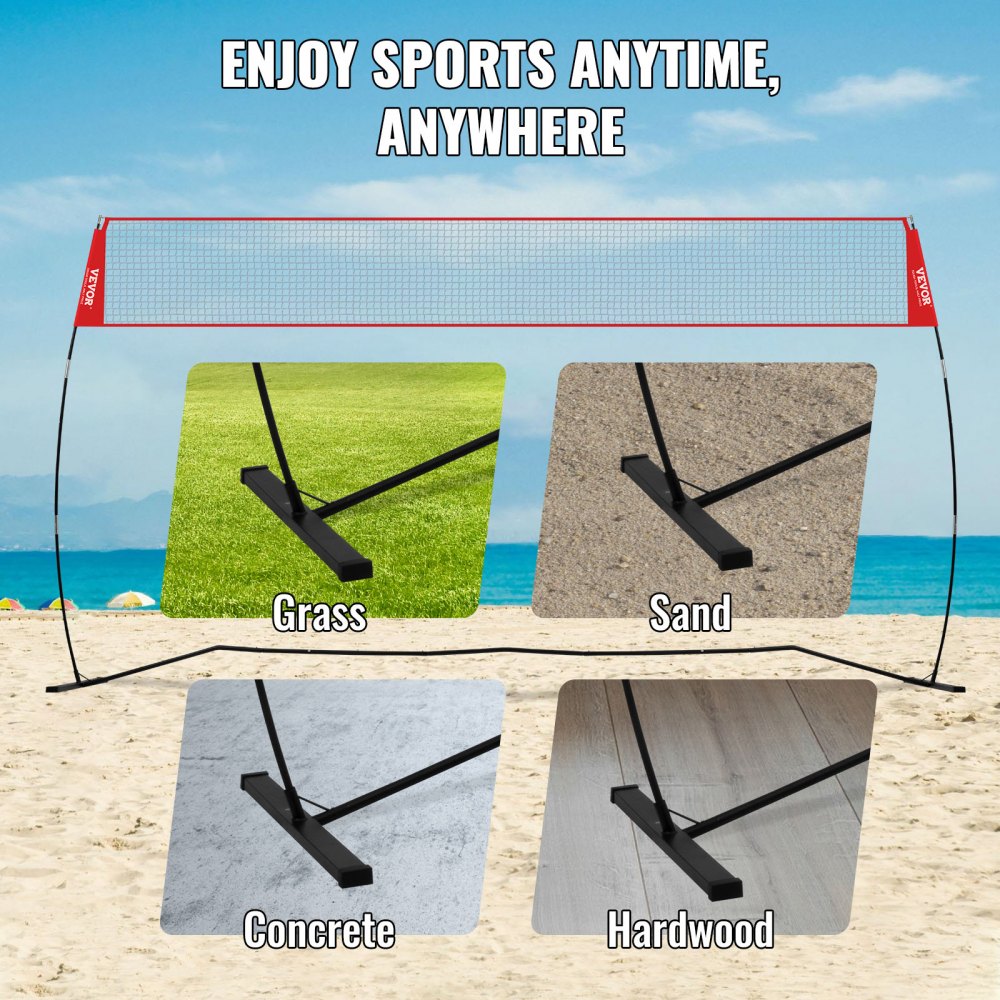 JH-204 - 14ft Portable Volleyball Net with Adjustable Height & Carrying Bag