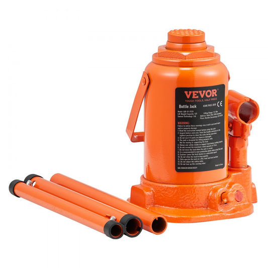 QJD-01-012A - Heavy-Duty 12 Ton Hydraulic Bottle Jack, 7.5-14 Inch Lift Range