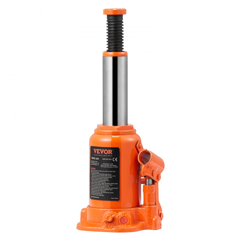 QJD-01-012A - Heavy-Duty 12 Ton Hydraulic Bottle Jack, 7.5-14 Inch Lift Range