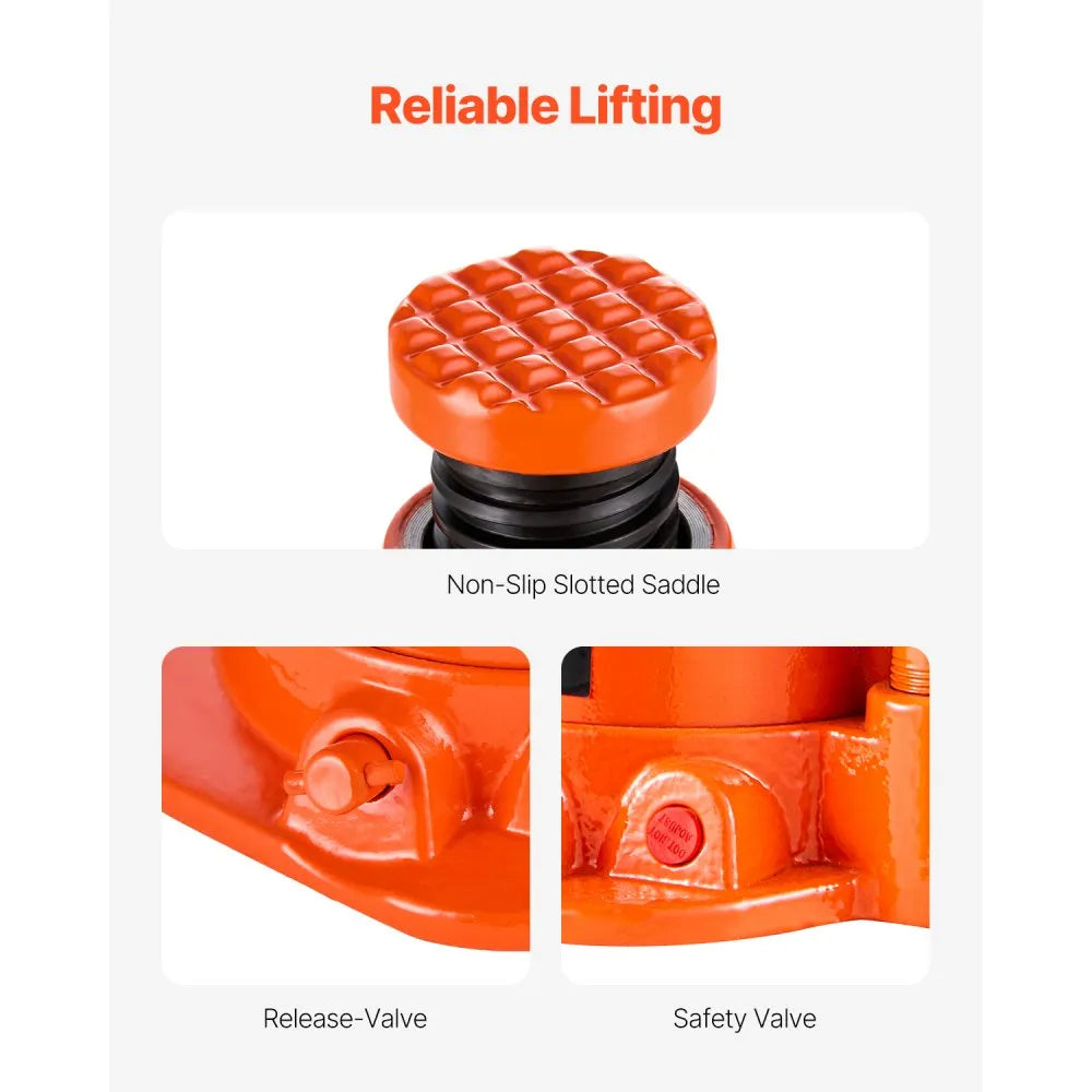 QJD-020S-01 - 20 Ton Hydraulic Bottle Jack, 6.69-12.6” Lift Range