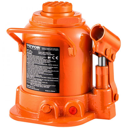 QJD-020S-01 - 20 Ton Hydraulic Bottle Jack, 6.69-12.6” Lift Range