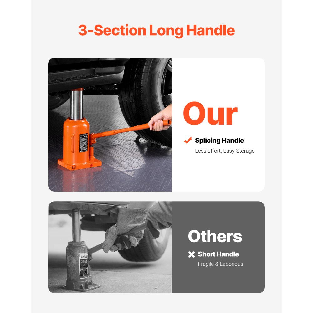 QJD-050S-01HJ - 50-Ton Hydraulic Bottle Jack, 11-17.32" Lift Range