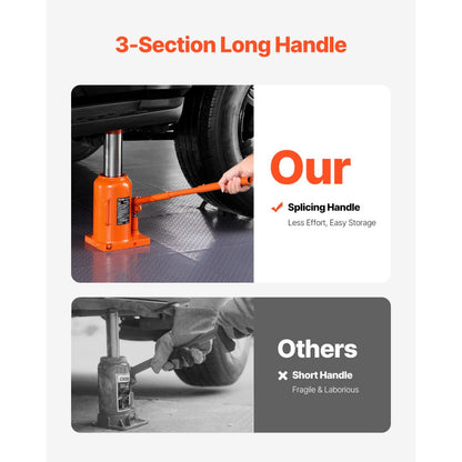 QJD-050S-01HJ - 50-Ton Hydraulic Bottle Jack, 11-17.32" Lift Range