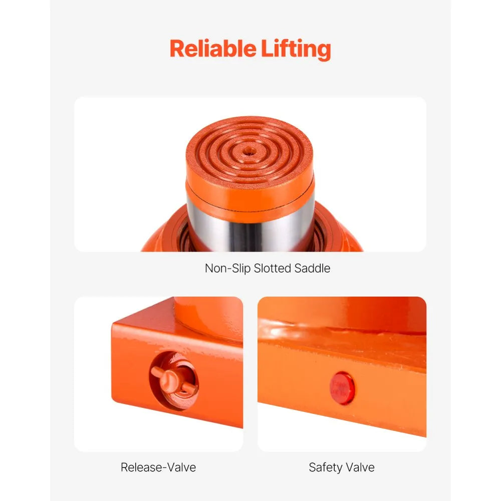 QJD-050S-01HJ - 50-Ton Hydraulic Bottle Jack, 11-17.32" Lift Range