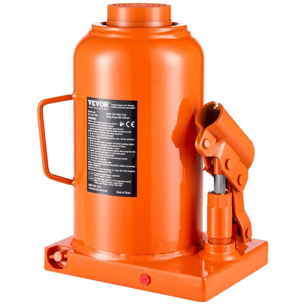 QJD-050S-01HJ - 50-Ton Hydraulic Bottle Jack, 11-17.32" Lift Range
