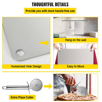 vv-ps-055136 - Durable Steel Pizza Stone with 20x Heat Conductivity, 572℉ Max