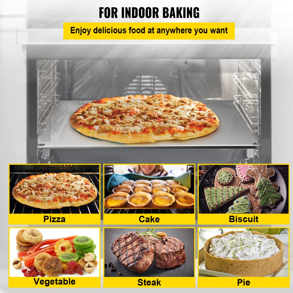 vv-ps-055136 - Durable Steel Pizza Stone with 20x Heat Conductivity, 572℉ Max