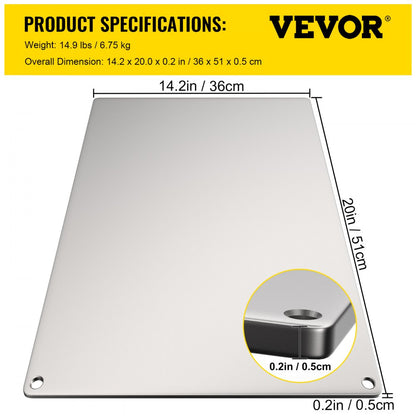 vv-ps-055136 - Durable Steel Pizza Stone with 20x Heat Conductivity, 572℉ Max