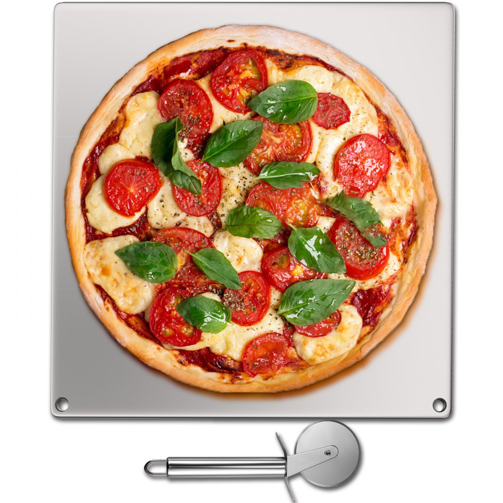 VV-PSGB-413606 - Crispy Crust Steel Pizza Baking Stone, 5-Minute Cook Time