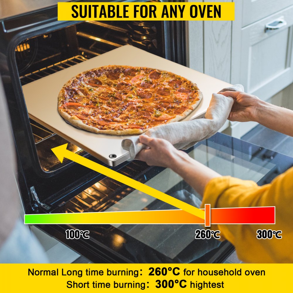 VV-PSGB-413606 - Crispy Crust Steel Pizza Baking Stone, 5-Minute Cook Time