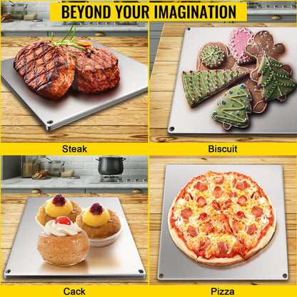 VV-PSGB-413606 - Crispy Crust Steel Pizza Baking Stone, 5-Minute Cook Time