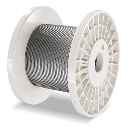 W1/8-100 - 100ft Vinyl-Coated 304 Stainless Steel Wire Rope for Outdoor Use