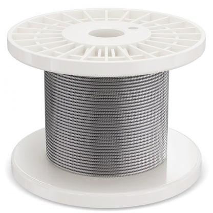 W1/8-100 - 100ft Vinyl-Coated 304 Stainless Steel Wire Rope for Outdoor Use