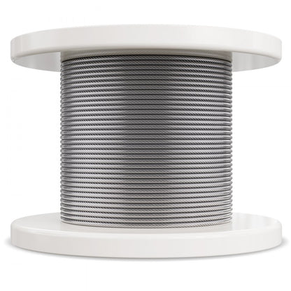 W1/8-100 - 100ft Vinyl-Coated 304 Stainless Steel Wire Rope for Outdoor Use