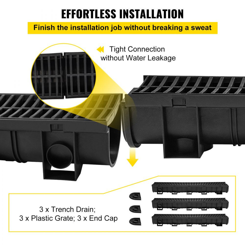 PSG100*100 - 5.9 x 5.1 x 39.4 Inch HDPE Trench Drain System