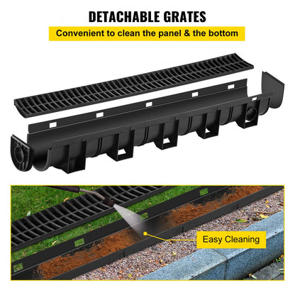 PSG100*100*6M - Durable 1M VEVOR Trench Drain System for Easy Water Management