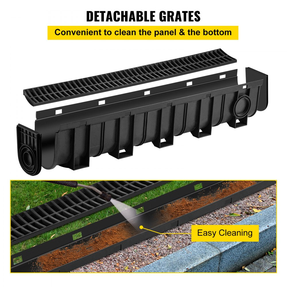 PSG100*150*4M - 39.4" VEVOR Trench Drain System, HDPE, B125 Rated