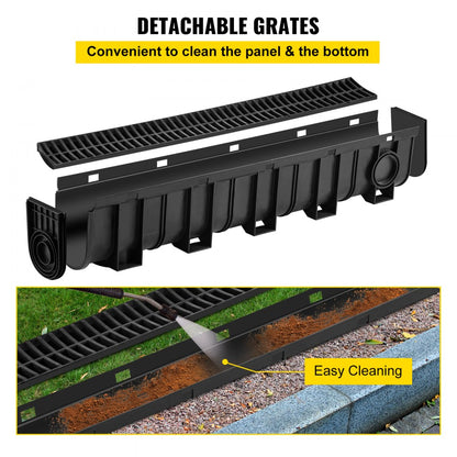 PSG100*150*4M - 39.4" VEVOR Trench Drain System, HDPE, B125 Rated